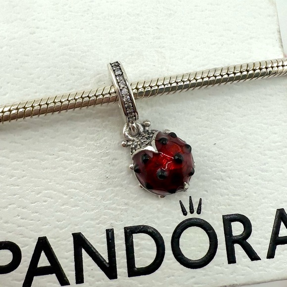 Brand New Pandora Red Ladybird Dangle Charm - Picture 1 of 3
